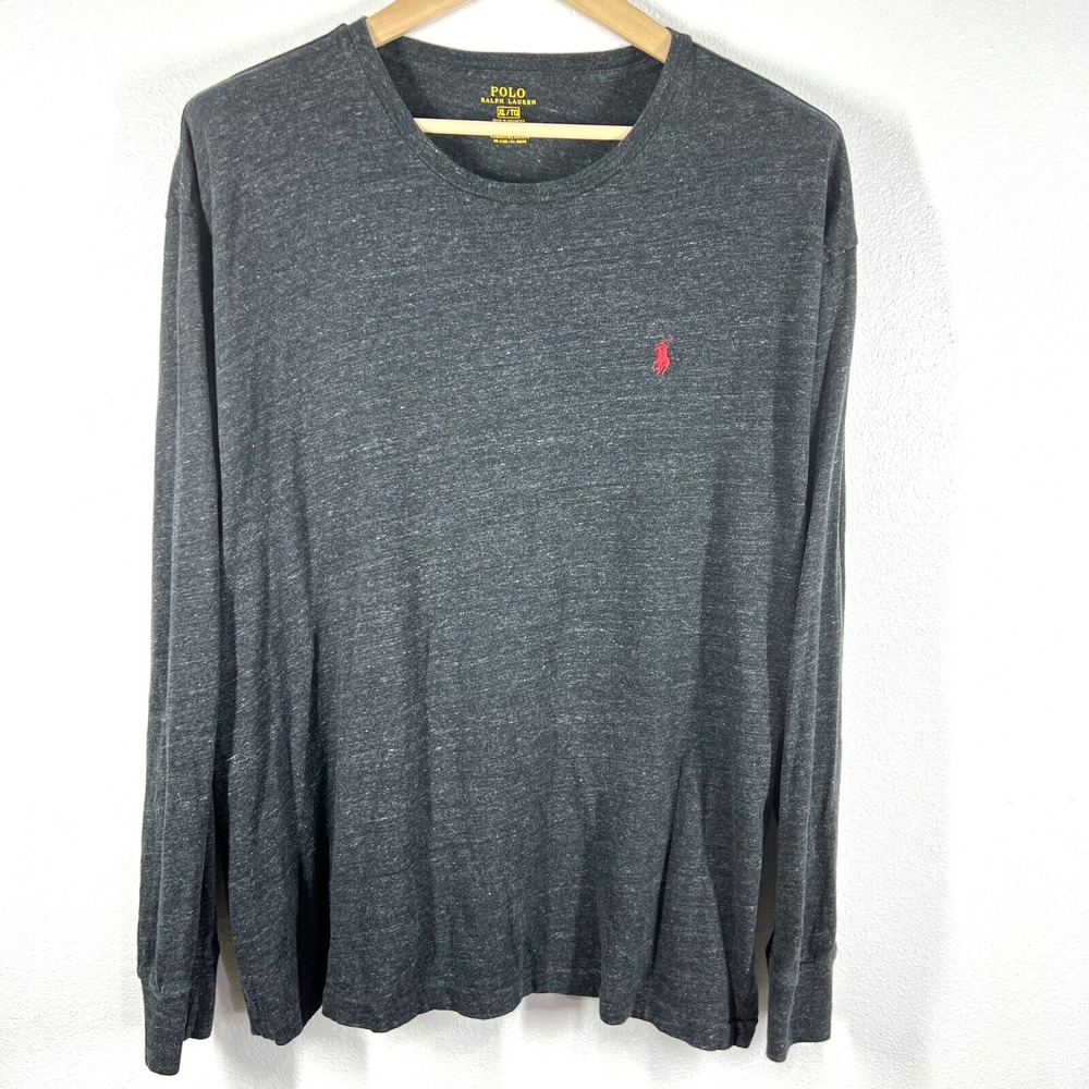 Polo Ralph Lauren Sweatshirt Mens XL Gray Crew Neck Long Sleeve 100% Cotton Pony